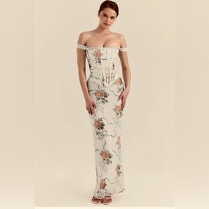 Isadora Corset Maxi Dress in Ivory